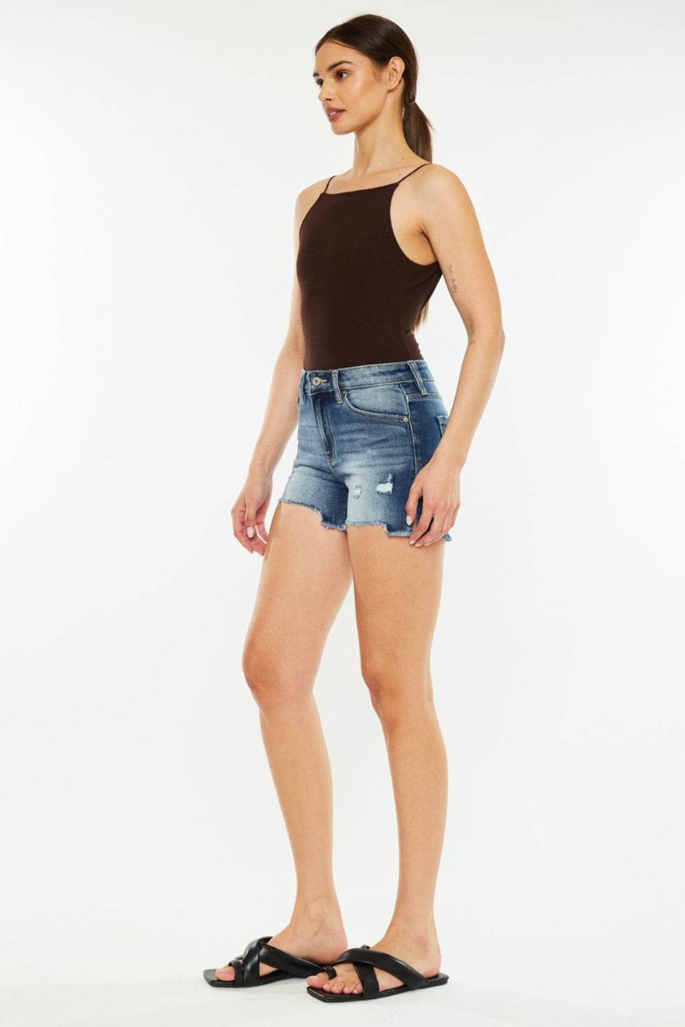 Kancan High Waist Raw Hem Denim Shorts - Shop Style & More | Fresh Looks, Everyday Deals & Free Shipping