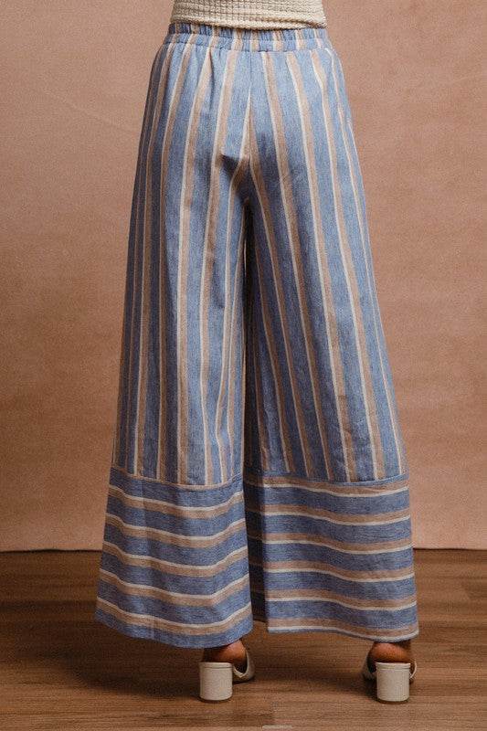 BiBi Striped Wide Leg Pants with Pockets - Shop Style & More | Fresh Looks, Everyday Deals & Free Shipping