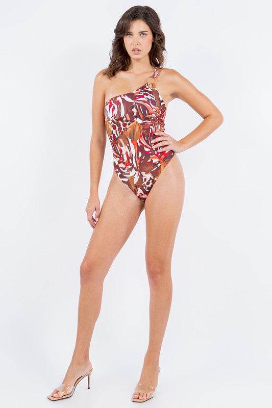 ONE PIECE BATHING SUIT FLORAL PRINT SINGLE SHOULDE - Shop Style & More | Fresh Looks, Everyday Deals & Free Shipping