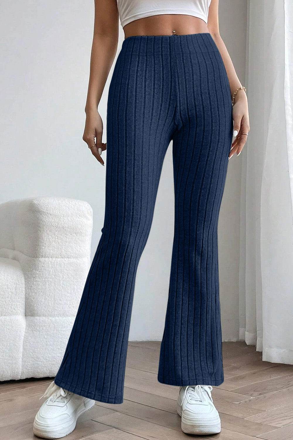 Basic Bae Full Size Ribbed High Waist Flare Pants - Shop Style & More | Fresh Looks, Everyday Deals & Free Shipping