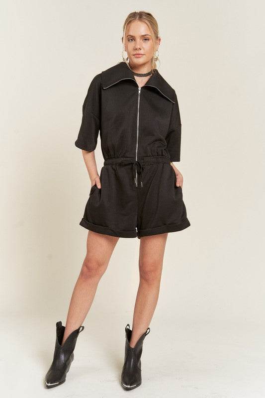 TERRY ZIP FRONT ROMPER - Shop Style & More | Fresh Looks, Everyday Deals & Free Shipping