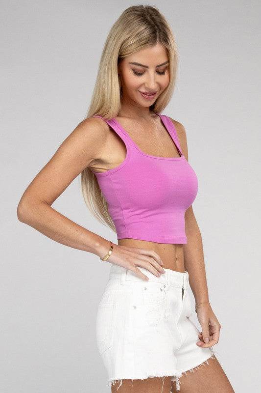 Cotton Square Neck Cropped Cami Top - Shop Style & More | Fresh Looks, Everyday Deals & Free Shipping