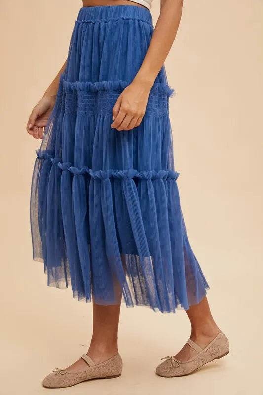 Annie Wear Tulle Tiered Midi Skirt - Shop Style & More | Fresh Looks, Everyday Deals & Free Shipping