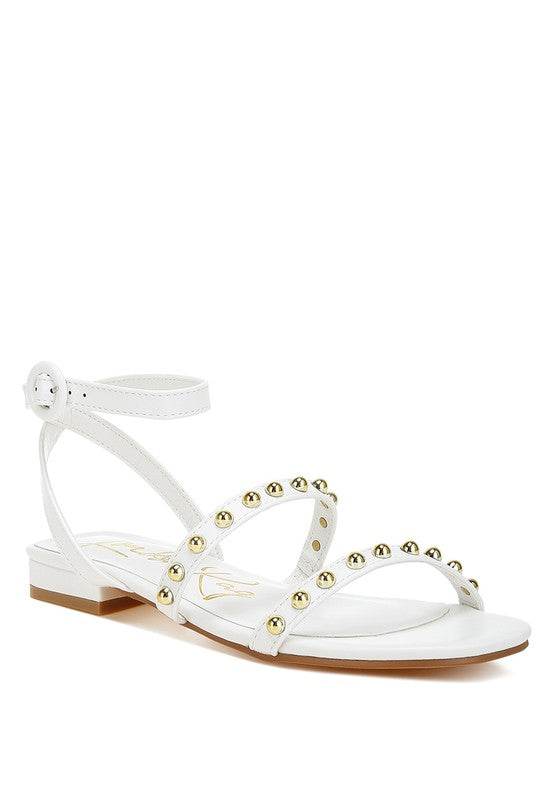 Flippity Studded Ankle Strap Flat Sandals - Shop Style & More | Fresh Looks, Everyday Deals & Free Shipping