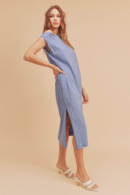 Aemi + Co Side Slit Round Neck Sleeveless Midi Dress - Shop Style & More | Fresh Looks, Everyday Deals & Free Shipping