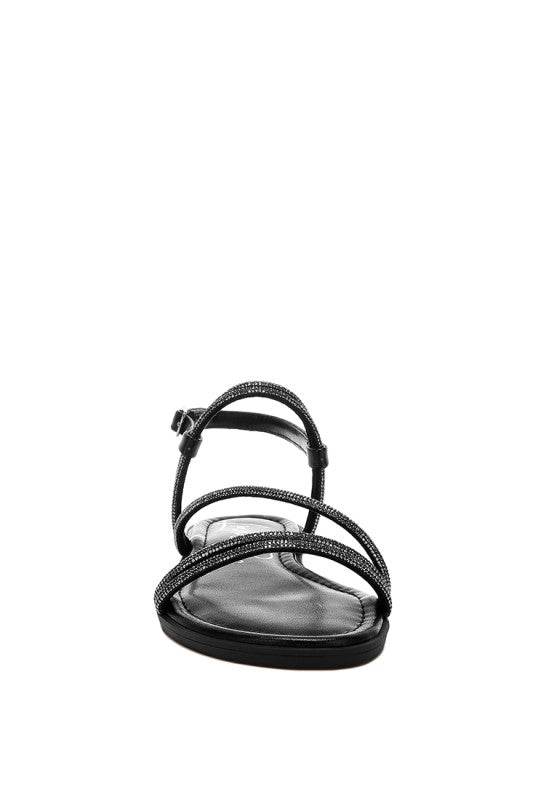 Bawley Rhinestone Strappy Flat Sandals - Shop Style & More | Fresh Looks, Everyday Deals & Free Shipping
