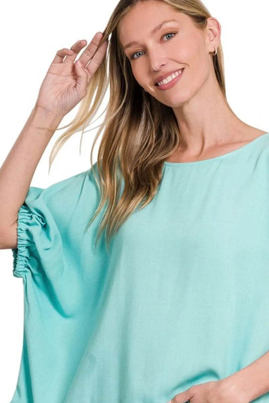 Zenana Woven Oversized Boxy Top - Shop Style & More | Fresh Looks, Everyday Deals & Free Shipping