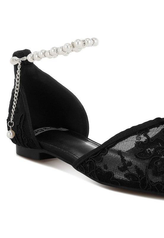 Shrami Pearl & Rhinestone Strap Flat Sandals - Shop Style & More | Fresh Looks, Everyday Deals & Free Shipping