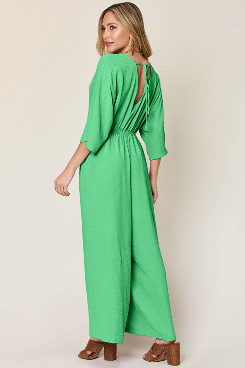 Double Take Full Size Surplice Wide Leg Jumpsuit with Pockets - Shop Style & More | Fresh Looks, Everyday Deals & Free Shipping