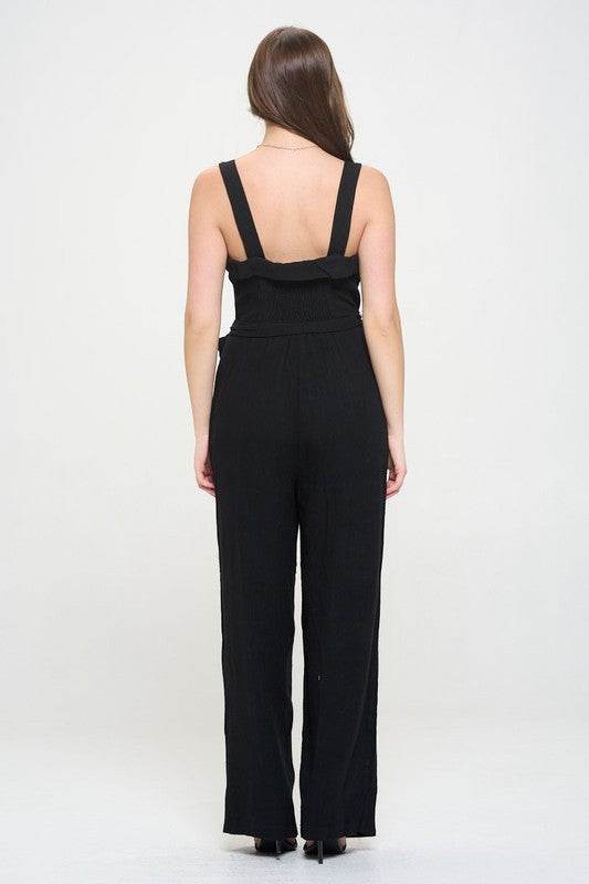 PLUS SLEEVELESS ADJUSTABLE STRAP BUTTON JUMPSUIT - Shop Style & More | Fresh Looks, Everyday Deals & Free Shipping