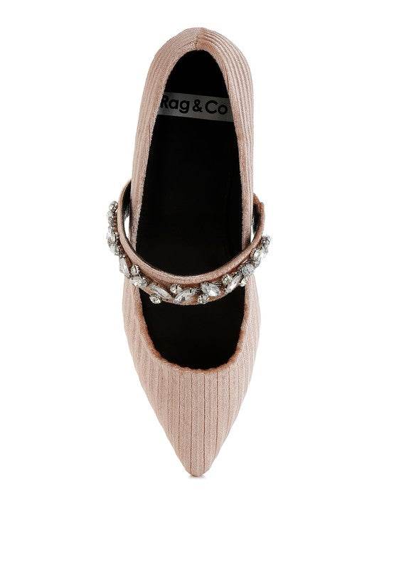 Dresden Diamante Brooch Velvet Ballerinas - Shop Style & More | Fresh Looks, Everyday Deals & Free Shipping