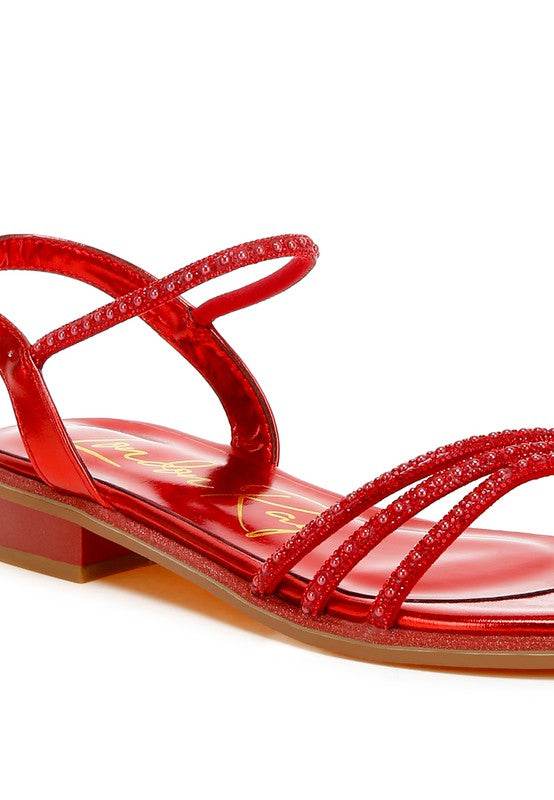 Nobbity Rhinestone Pearl Detail Flat Sandals - Shop Style & More | Fresh Looks, Everyday Deals & Free Shipping