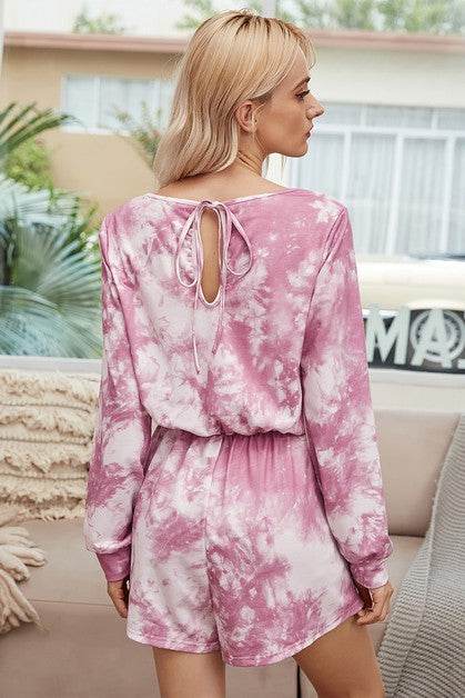 Tie Dye Round Neck Drawstring Romper - Shop Style & More | Fresh Looks, Everyday Deals & Free Shipping