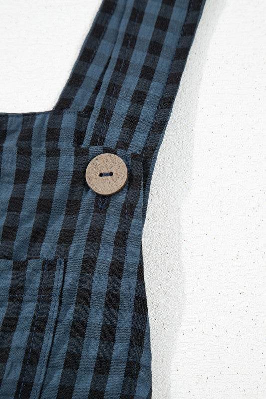 Plaid Print Buttoned Pocketed High Waist Jumpsuits - Shop Style & More | Fresh Looks, Everyday Deals & Free Shipping