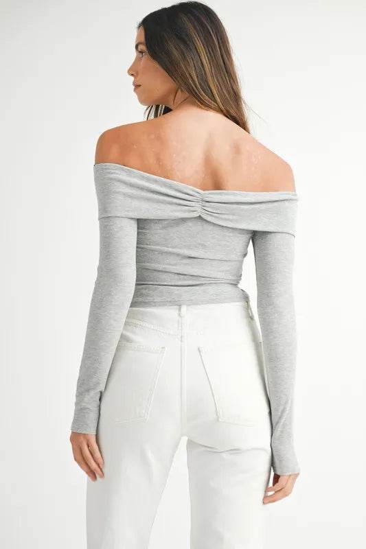 MABLE Off-Shoulder Long Sleeve T-Shirt - Shop Style & More | Fresh Looks, Everyday Deals & Free Shipping