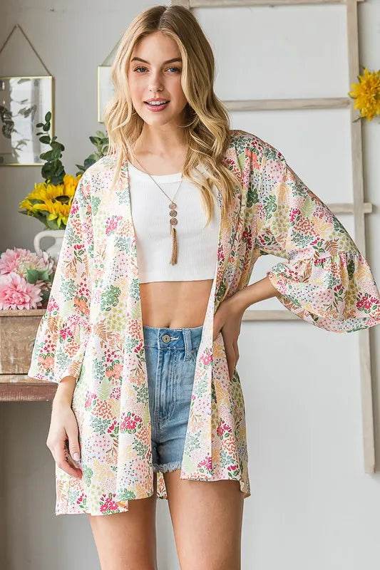 Heimish Full Size Multi Color Floral Open Cardigan Plus Size - Shop Style & More | Fresh Looks, Everyday Deals & Free Shipping