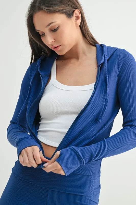MONO B Ribbed Long Sleeve Hoodie - Shop Style & More | Fresh Looks, Everyday Deals & Free Shipping