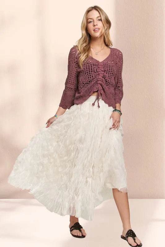 ADORA Elastic Waist Cloud Fluffy Maxi Skirt - Shop Style & More | Fresh Looks, Everyday Deals & Free Shipping
