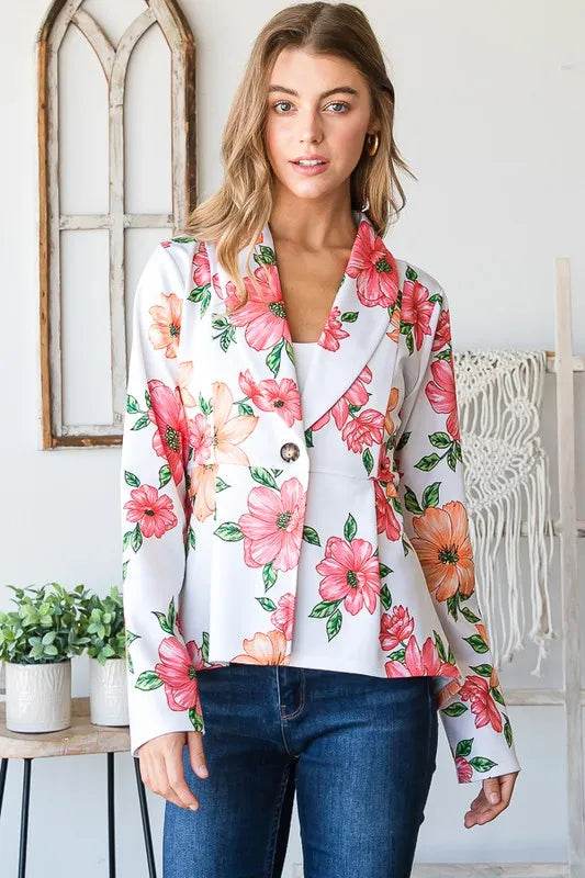 Heimish Full Size Multi Color Floral Blazers with Tunic Plus Size - Shop Style & More | Fresh Looks, Everyday Deals & Free Shipping