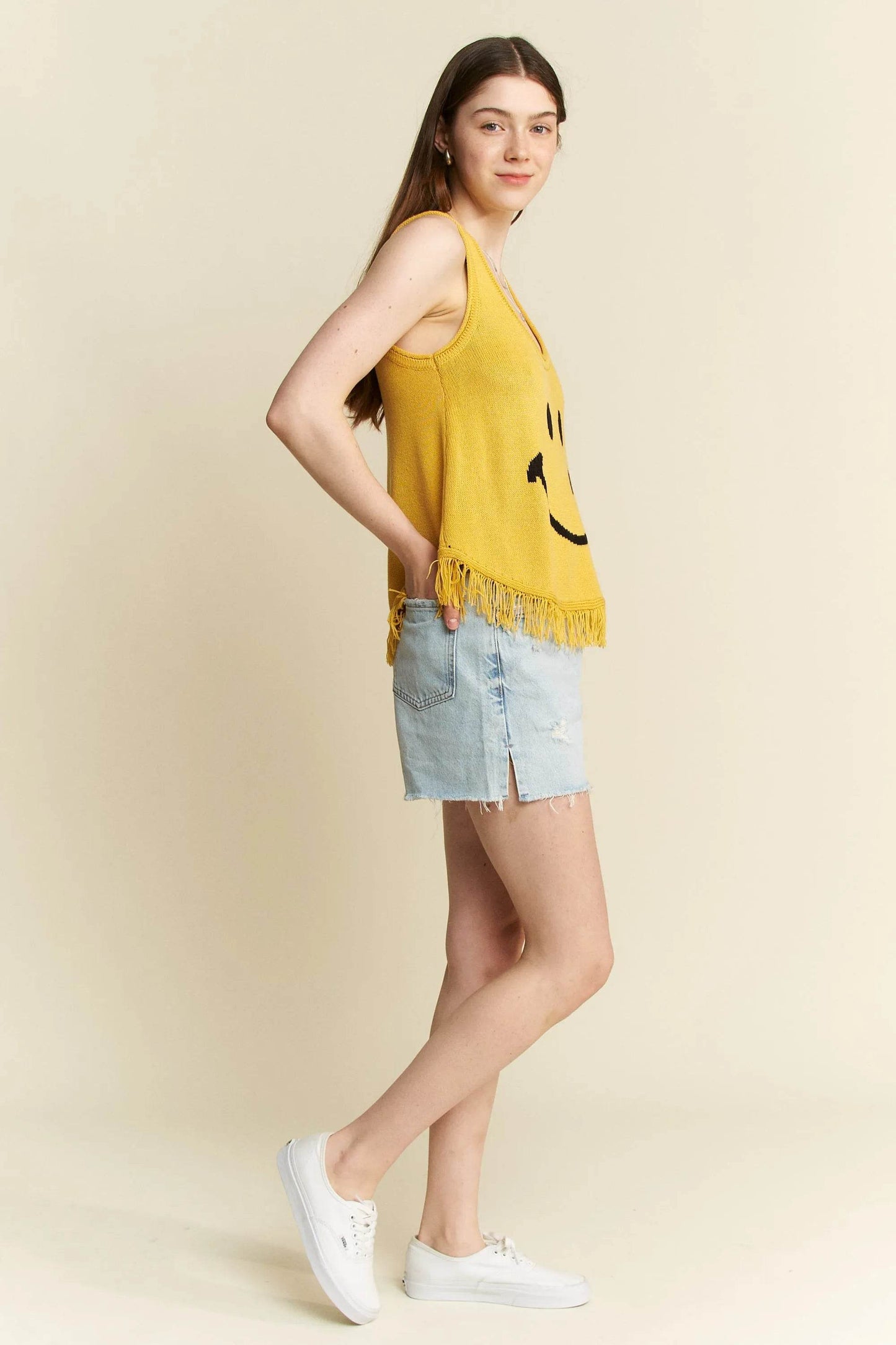 Jade By Jane Full Size Smiley Fringe Tank Top Plus Size - Shop Style & More | Fresh Looks, Everyday Deals & Free Shipping