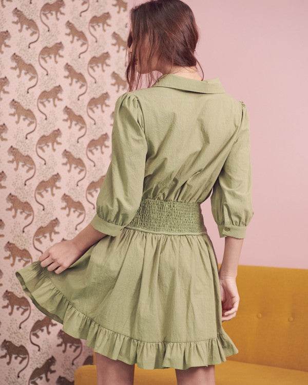 Eyelet detail 3/4 sleeve short dress JBJ1091 - Shop Style & More | Fresh Looks, Everyday Deals & Free Shipping