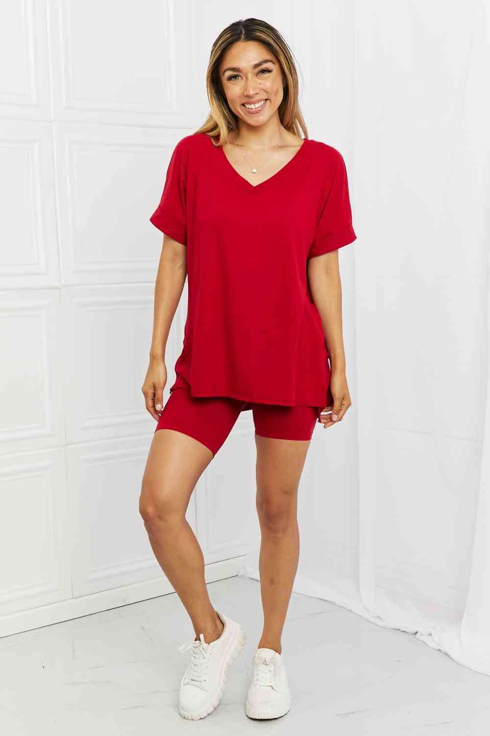 Zenana Full Size Quiet Moments Brushed Lounge Set in Burgundy - Shop Style & More | Fresh Looks, Everyday Deals & Free Shipping