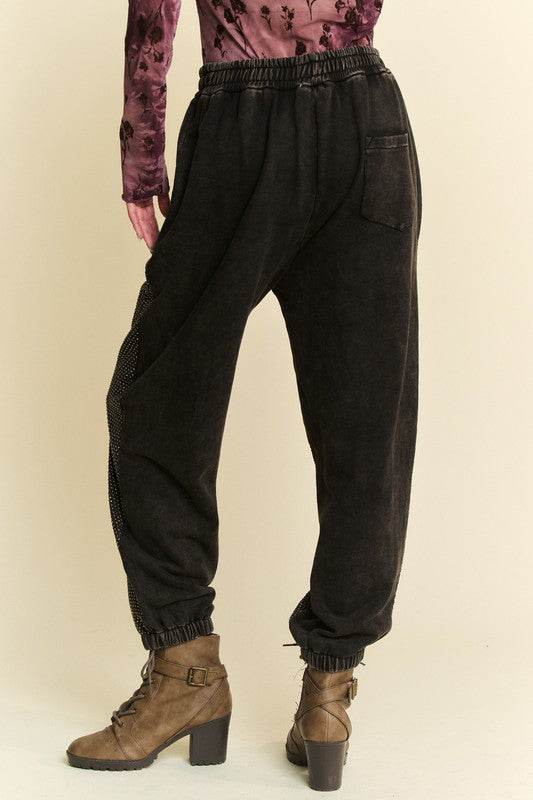 Davi & Dani Rhinestone Elastic Waist Joggers - Shop Style & More | Fresh Looks, Everyday Deals & Free Shipping