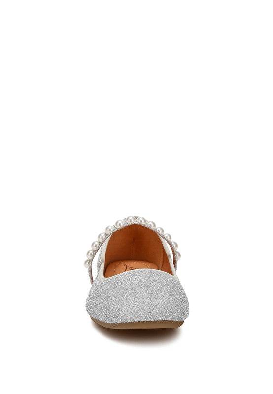 Corphee Pearl Strapped Glitter Ballerinas - Shop Style & More | Fresh Looks, Everyday Deals & Free Shipping