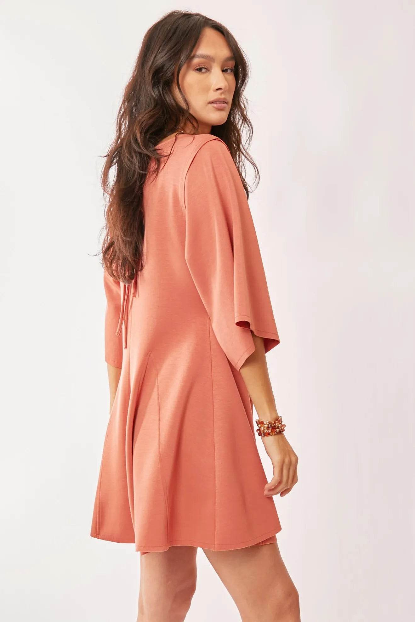 Davi & Dani Solid Draped Sleeve Ties Back Skort Romper - Shop Style & More | Fresh Looks, Everyday Deals & Free Shipping
