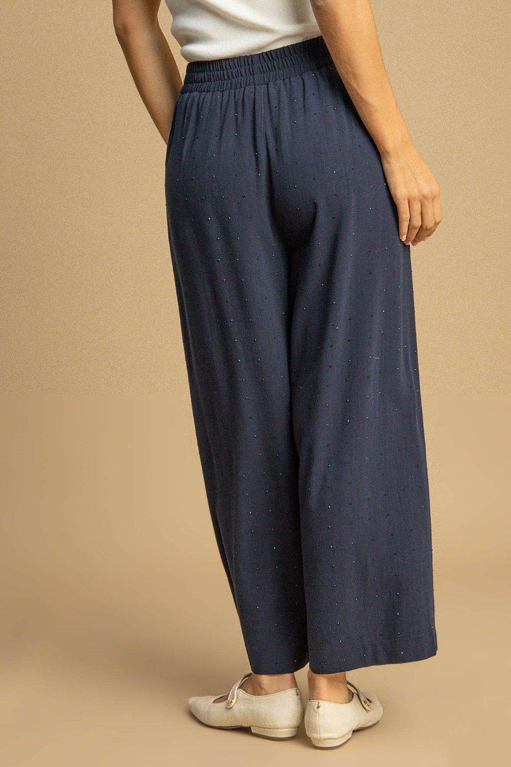 Umgee Full Size High Waisted Embellished Linen Pants Plus Size - Shop Style & More | Fresh Looks, Everyday Deals & Free Shipping