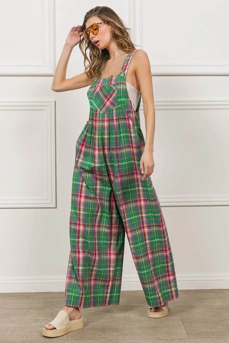 BiBi Multi Color Check Plaid Overall - Shop Style & More | Fresh Looks, Everyday Deals & Free Shipping
