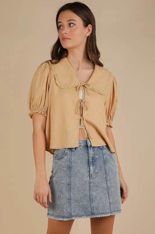 VERY J Bow Printed Casual Denim Mini Skirt - Shop Style & More | Fresh Looks, Everyday Deals & Free Shipping