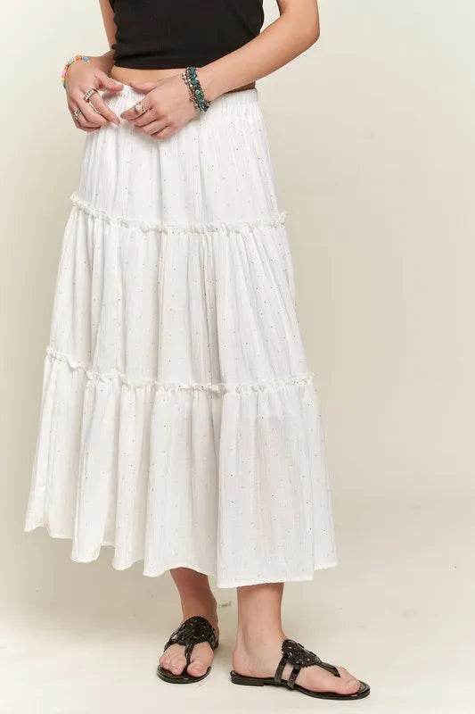 ADORA Rhinestone Accent Tiered Skirt - Shop Style & More | Fresh Looks, Everyday Deals & Free Shipping