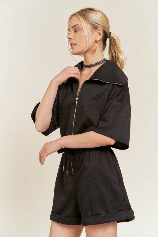 TERRY ZIP FRONT ROMPER - Shop Style & More | Fresh Looks, Everyday Deals & Free Shipping