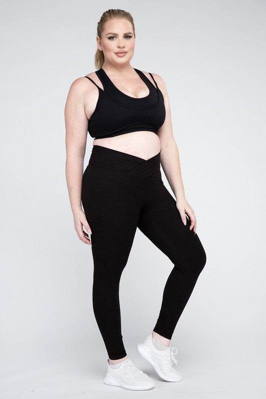 Plus Size V Waist Full Length Leggings - Shop Style & More | Fresh Looks, Everyday Deals & Free Shipping