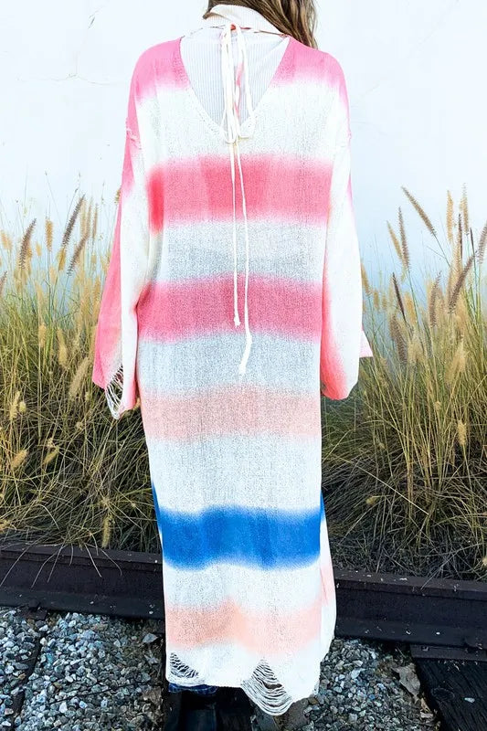 And The Why Multi Gradation Dye Maxi Cardigan Sweater Women's Outerwear