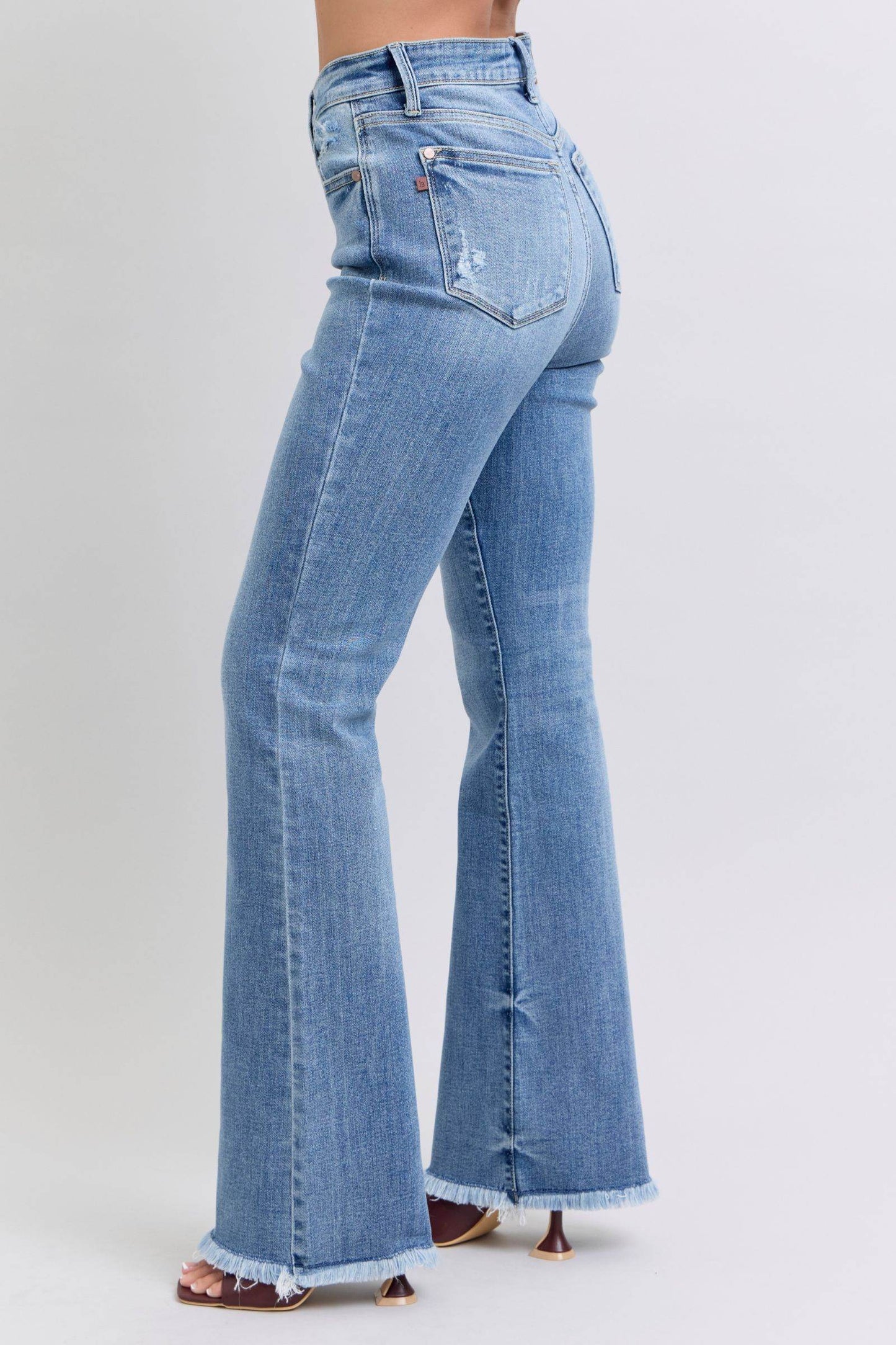 Judy Blue Full Size Raw Hem High Rise Bootcut Jeans - Shop Style & More | Fresh Looks, Everyday Deals & Free Shipping