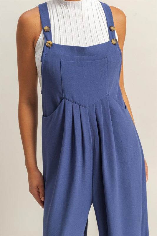HYFVE Pleated Detail Front Pocket Wide Strap Overalls - Shop Style & More | Fresh Looks, Everyday Deals & Free Shipping