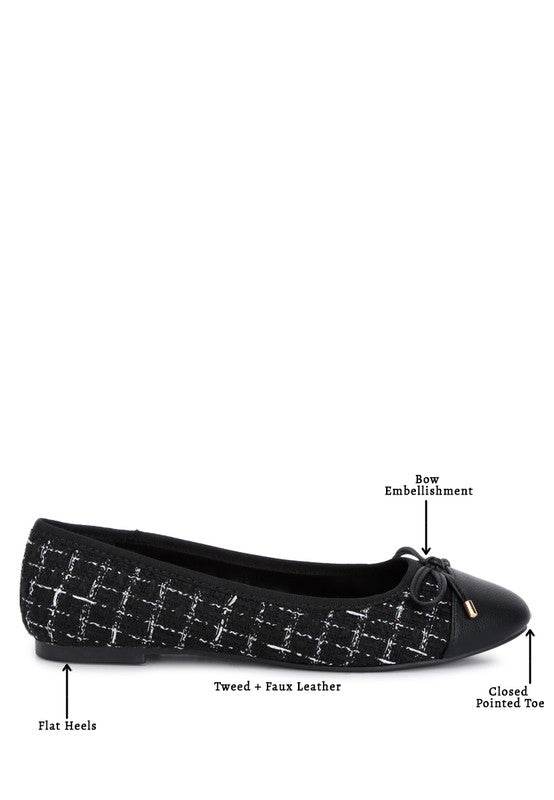 Junpey Plaid Tweed Ballet Flats - Shop Style & More | Fresh Looks, Everyday Deals & Free Shipping