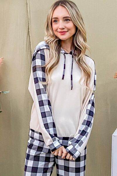 And The Why Drawstring Hooded Top and Plaid Pants Lounge Set - Shop Style & More | Fresh Looks, Everyday Deals & Free Shipping
