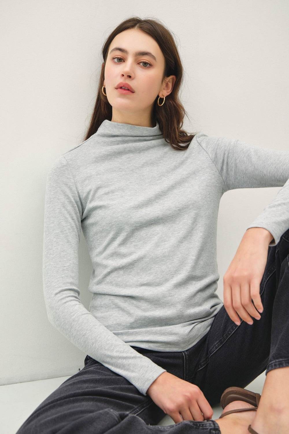 Be Cool Mock Neck Long Sleeve T-Shirt - Shop Style & More | Fresh Looks, Everyday Deals & Free Shipping