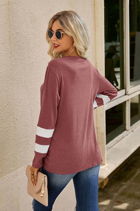 Stripe Twisted Front Long Sleeve Shirt - Shop Style & More | Fresh Looks, Everyday Deals & Free Shipping
