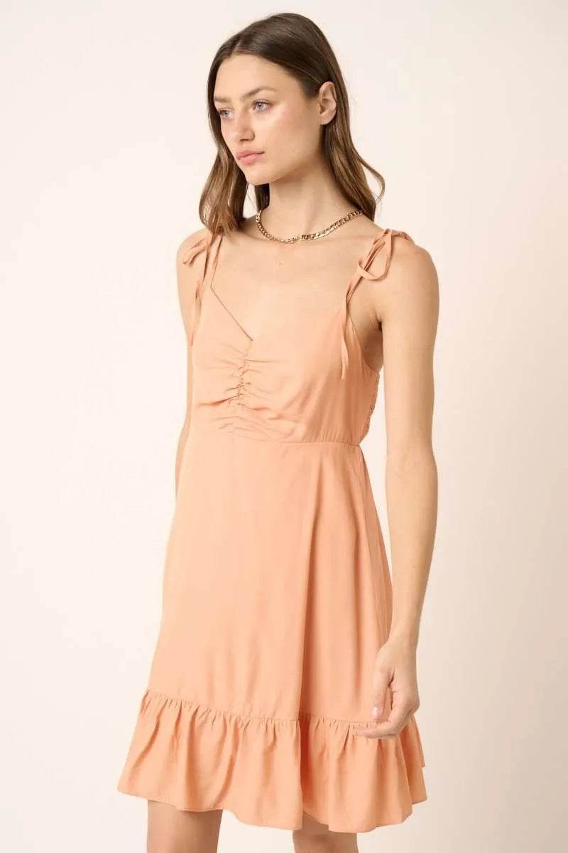 Mittoshop Ruched Detail Spaghetti Tie Mini Dress - Shop Style & More | Fresh Looks, Everyday Deals & Free Shipping