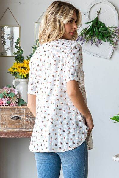 Heimish Full Size Crisscross Ditsy Floral Babydoll Top Plus Size - Shop Style & More | Fresh Looks, Everyday Deals & Free Shipping