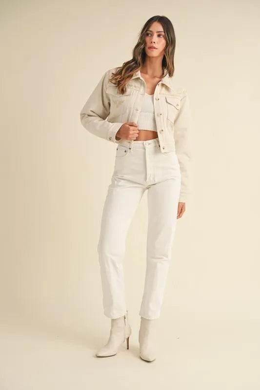 MABLE Embroidered Quilted Cropped Jacket - Shop Style & More | Fresh Looks, Everyday Deals & Free Shipping