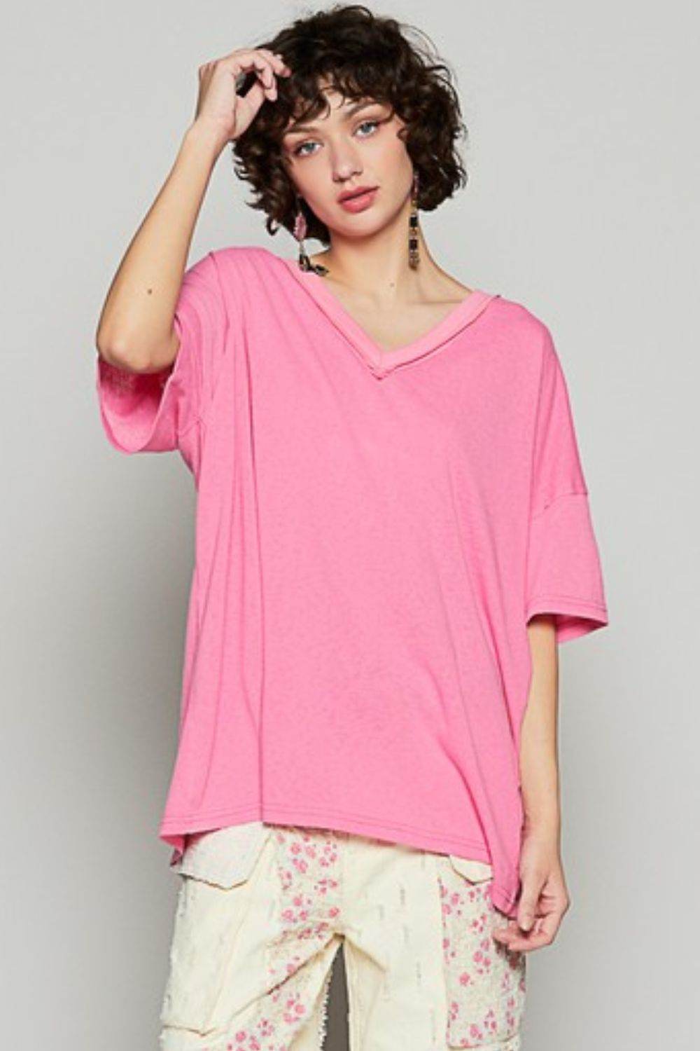 POL V-Neck Half Sleeve T-Shirt - Shop Style & More | Fresh Looks, Everyday Deals & Free Shipping
