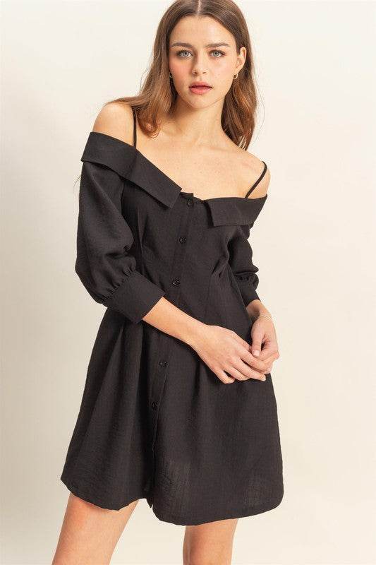 HYFVE Button Down Spaghetti Strap Mini Dress with Pockets - Shop Style & More | Fresh Looks, Everyday Deals & Free Shipping