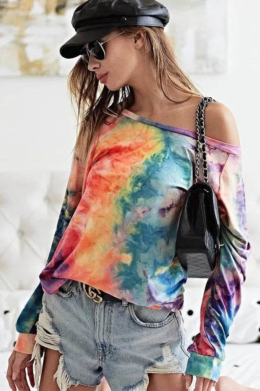 BiBi Tie Dye Soft Knit Jersey Top - Shop Style & More | Fresh Looks, Everyday Deals & Free Shipping