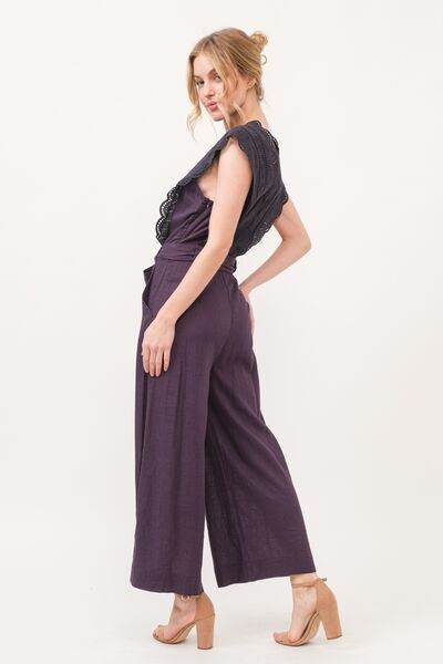 And The Why Laced Surplice Tie Waist Jumpsuit - Shop Style & More | Fresh Looks, Everyday Deals & Free Shipping