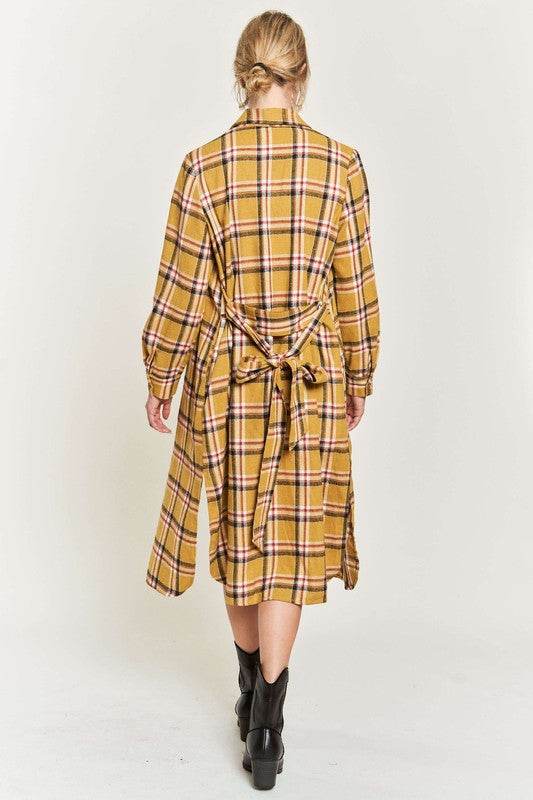 PLAID PRINT COLLAR LONG SHIRT DRESS PLUS - Shop Style & More | Fresh Looks, Everyday Deals & Free Shipping